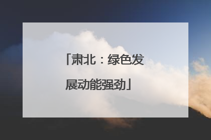 肃北：绿色发展动能强劲